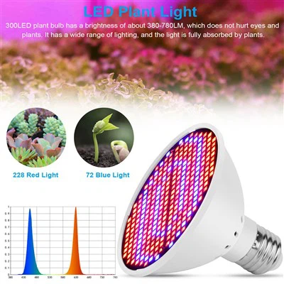 Lampă de creștere a plantelor cu spectru complet de 300 LED