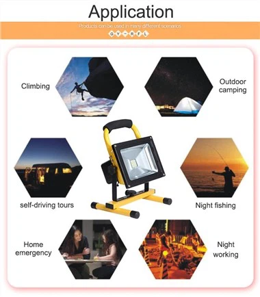 IP65 Battery Outdoor Rechargeable LED Flood Light